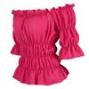 Jutrisujo Womens Renaissance Shirt Medieval Blouses Ruffled Gothic Elegant Formal Victorian Costume Rose 4XL view 2
