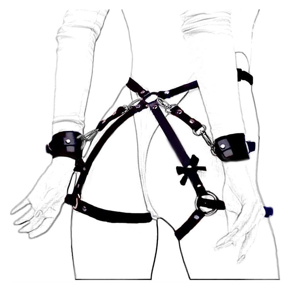 ArknAv Buy ProductWomen Punk Body Harness Belt Leather Harness Suspenders Waist Lingerie Leg Garters Cage Thigh Belts (Color : Black)