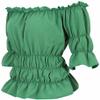 Blouses for Women Off The Shoulder Renaissance Tops Medieval Pirate Shirt Gothic Smocked Boho Short Sleeve Green 3XL view 2