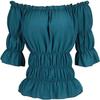 Blouses for Women Shirts Off The Shoulder Short Sleeve Professional Renaissance Plus Size Tops Medieval Pirate Green 6XL view 1