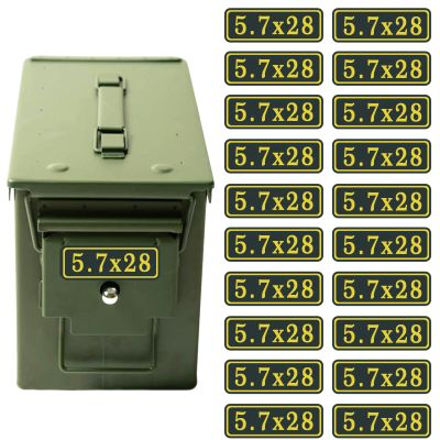 5.7x28 Ammo Can Stickers - Organize and Identify Your Ammunition Collection for Gunsmiths and Armorer -Decal Label 9MM 5.56 7.62 12GA .22 .223 .308 .300 .380 .45 (20 Pack)