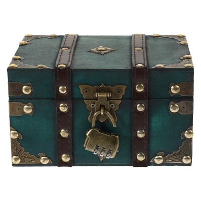 Alipis Wooden Treasure Chest Lock Vintage Jewelry Storage Box Large Capacity Trinket Organizer Retro Design for Home Decor and Keepsakes