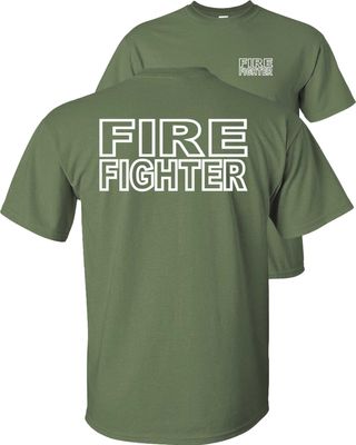 FAIR GAME Fire Fighter T-Shirt-Military Green-XL