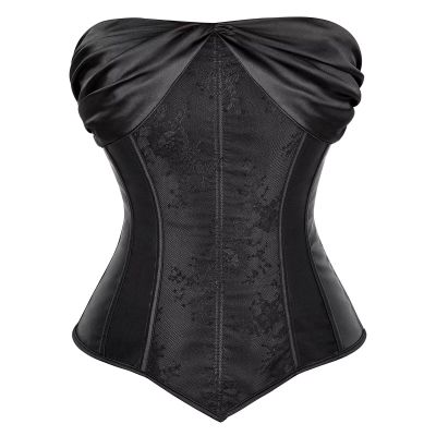 Corset Top Women Bustier Plus Size Lace up Gothic Lingerie Burlesque Outfit Vintage Victorian Halloween Costume Party Medieval Renaissance Black M