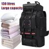 JWW 130L Waterproof Hiking Backpack with Reflective Stripe Outdoor Travel Daypack Lightweight Backpacking Pack for Men Women (Color : Black) view 3