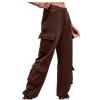 Womens Jeans Cargo Pants Baggy Parachute High Waisted Pants Outdoor Casual Jogger Fashion Teen Girls Y2K Hiking Pants view 1