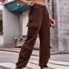 Womens Jeans Cargo Pants Baggy Parachute High Waisted Pants Outdoor Casual Jogger Fashion Teen Girls Y2K Hiking Pants view 2