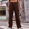 Womens Jeans Cargo Pants Baggy Parachute High Waisted Pants Outdoor Casual Jogger Fashion Teen Girls Y2K Hiking Pants view 4