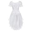 Jutrisujo Corset Strap Dress Top Skirt Set Plus Size Bustier Sleeve Outfit Lingerie Lace up Gothic Medieval Women Bride Wedding White M view 2