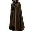 Auwer Women's Gothic Cardigan Hooded Cloak Renaissance Medieval Cape with Hood Vintage Cloak Coat Costumes view 1