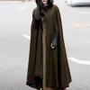 Auwer Women's Gothic Cardigan Hooded Cloak Renaissance Medieval Cape with Hood Vintage Cloak Coat Costumes view 2