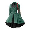BCDlily Renaissance Gothic Tailcoat Halloween Costumes for Women, Medieval Steampunk Corset Victorian Tailcoat Jacket (T01-7-Green, S) view 1