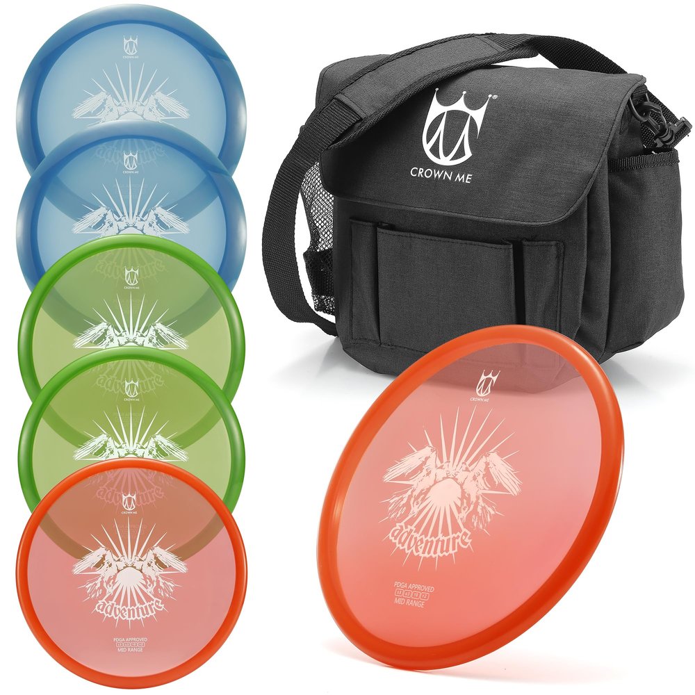 CROWN ME PDGA Aprroved Disc Golf Pro Set with Bag and 6 Discs