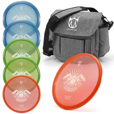 CROWN ME PDGA Aprroved Disc Golf Pro Set with Bag and 6 Discs