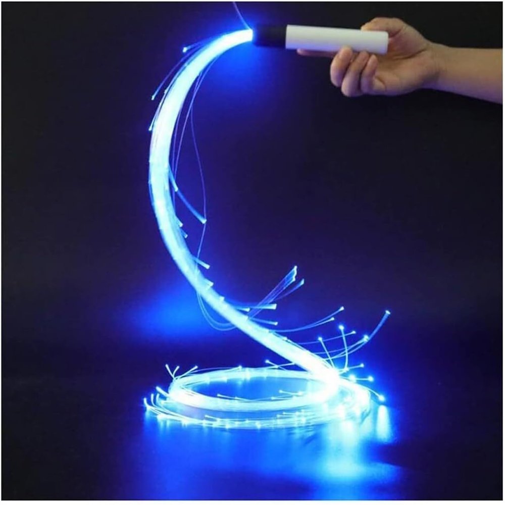 Disco Dance Whip, Fiber Optic Whip, LED Whip Flow, 4 Modes Sparkle Flow Toy Light 360 Swivel Rechargeable Pixel Whip