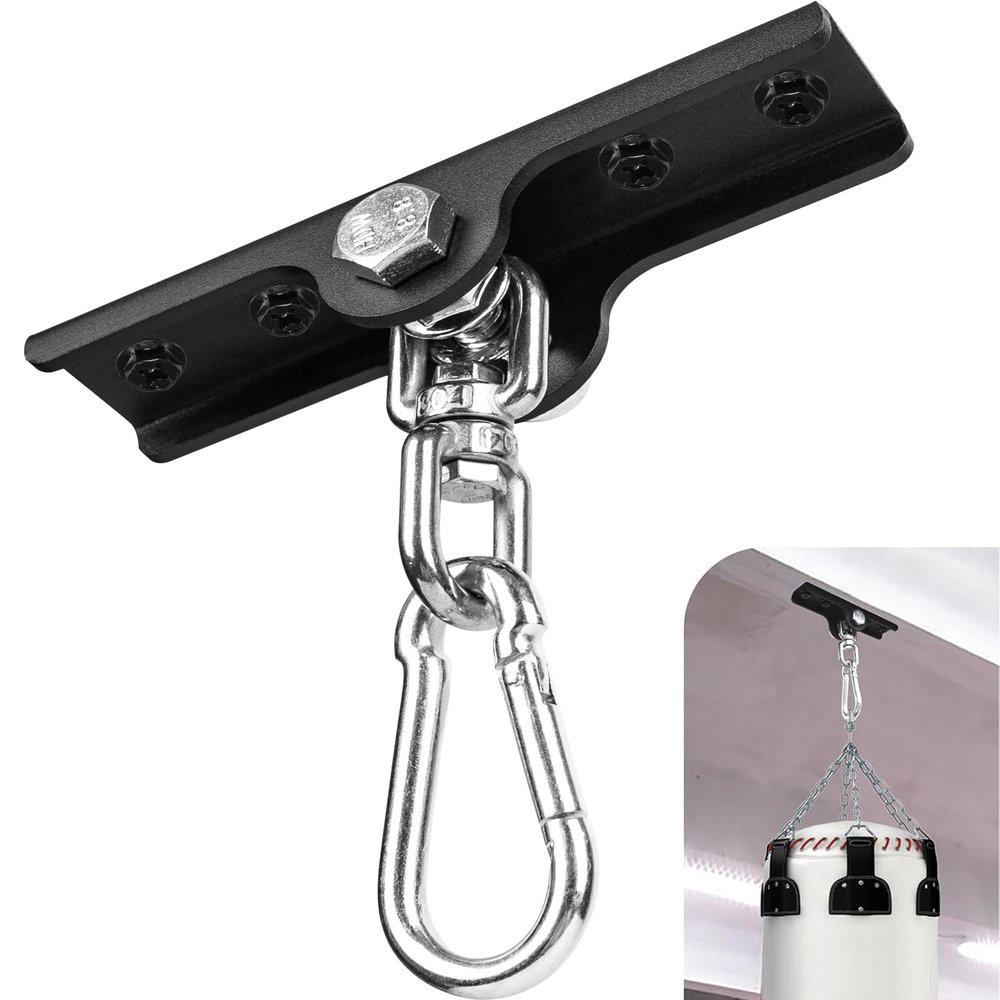 KSWLOR Heavy Bag Hanger - Heavy Duty Punching Bag Mount Hanger Bracket,360 Rotation Wall Ceiling Mount Wood Beam Hook for Boxing Muay Thai Training,Aerial Yoga Swing & Hammock
