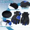 Bencailor 6 Pairs Kids Winter Gloves Waterproof Ski Glove Boy Girl Warm Snow Snowboard Mittens for Cold Unisex(Red White Blue Brown Dark Blue Purple-Blue,6-10 Years,Simple,Solid Color) view 4