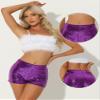 Allegra K Sequin Shorts for Women High Waist Party Night Out Concert Outfit Sparkly Mini Shorts X-Small Purple view 4