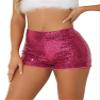 Allegra K Sequin Shorts for Women High Waist Party Night Out Concert Outfit Sparkly Mini Shorts Small Hot Pink view 1