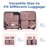 BAGSMART Compression Packing Cubes for Travel, 6 Set Packing Cubes for Suitcases, Lightweight Suitcases Organizers Bag Set & Compression Cubes, Travel Essentials Packing Organizers Dusty Pink view 3