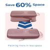 BAGSMART Compression Packing Cubes for Travel, 6 Set Packing Cubes for Suitcases, Lightweight Suitcases Organizers Bag Set & Compression Cubes, Travel Essentials Packing Organizers Dusty Pink view 4