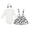 Cow First Birthday Outfit Girl Cow Print Suspender Skirt with Romper Headband Baby Girls Farm Cow Cake Smash Photo Shoot Outfits Holy Cow Im One Birthday Girl Outfit White Cow-Long Sleeve 12-18 Months view 3
