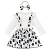 Cow First Birthday Outfit Girl Cow Print Suspender Skirt with Romper Headband Baby Girls Farm Cow Cake Smash Photo Shoot Outfits Holy Cow Im One Birthday Girl Outfit White Cow-Long Sleeve 6-12 Months view 1