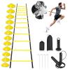 Agility Ladder,Speed Training Equipment Set,20ft Rungs Speed Ladder,Soccer Cones,Jump Rope, Running Resistance Umbrella,Basketball Equipment Football Fitness Training Equipment for Kids Youth Adults view 1