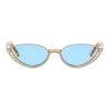 helena Fashion Small frame bling Rhinestone Cat Eye Sunglasses for Women Retro Narrow Cat-eye Diamond Sun Glasses (blue) view 1