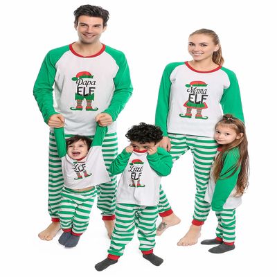 VNVNE Matching ELF Christmas Pjs for Family,Long Sleeve Couples Christmas Pajamas Sets Sleepwear with Pants for Women Men Couples(Women,S,Green)