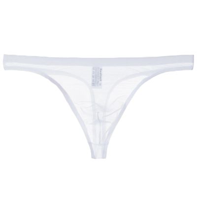 Kweltzeit Men's Thongs G Strings T-Back Thongs Transparent Underwear Men's G-Strings Underwear White
