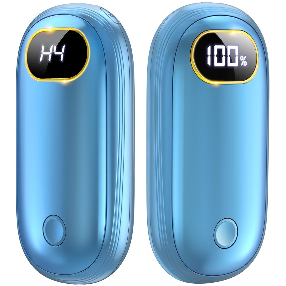 Hand Warmers Rechargeable - Electric Hand Warmers 2 Pack with Dual-Sided Heating for 15Hrs Warmth, LED Display & Flashlight, Hunting Essentials, Gifts for Christmas Man Women Raynauds Golf
