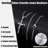 Besteel Sterling Silver Crucifix Necklace for Men Women - Men's Silver Crucifix Pendant Necklace with Stainless Steel Rope Chain Catholic Baptism Jesus Cross Necklace Jewelry 16 Inches view 2