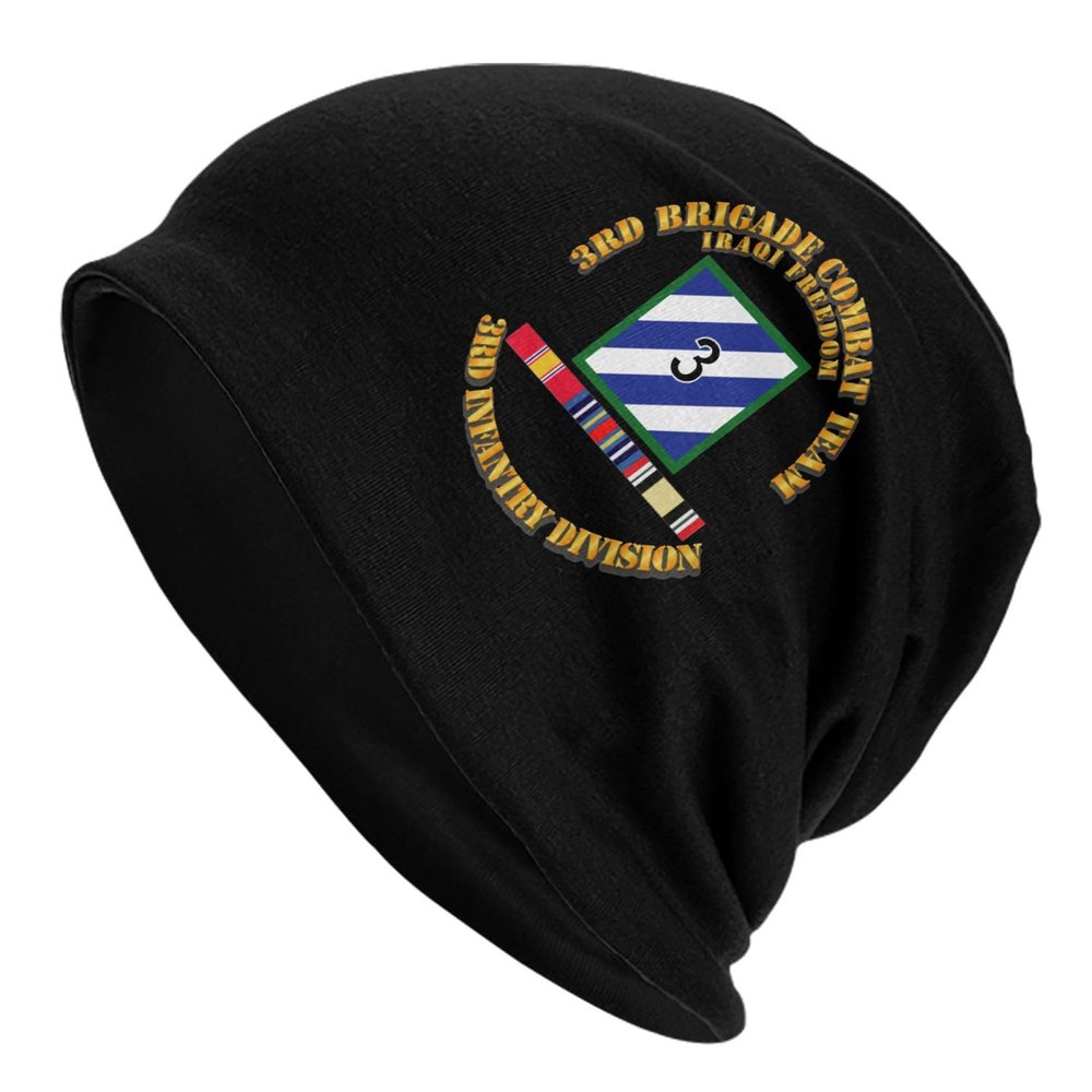 3rd BCT 3rd Id Ribbons Adult Knitted Hat Beanie Winter Warm Skull Hat Black