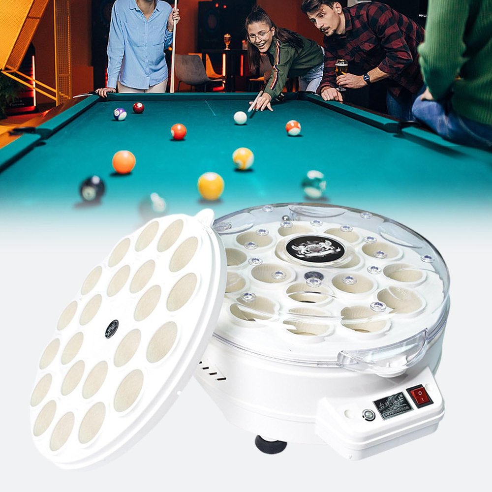 DAZULI Bulletproof Billiard Ballistic Ball Polishing Machine, Automatic Snooker Polishing Washing Machine 16/22 Balls, Ball Plates for British and American, Clean Polish & Care for Pool Balls