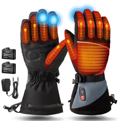 Rechargeable Heated Gloves for Men Women,7.4V Fast Heating Glove Liners, Hand Warmers Arthritis Heater Cold Winter Gloves, Snowmobile Camping Cycling Skiing Hiking Working Black M