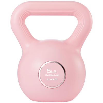 KHTO Kettlebells Fitness Exercise-Pink Strength Training Kettlebell Sets,Dumbbell Weights for Home Gym Equipment(5LB)