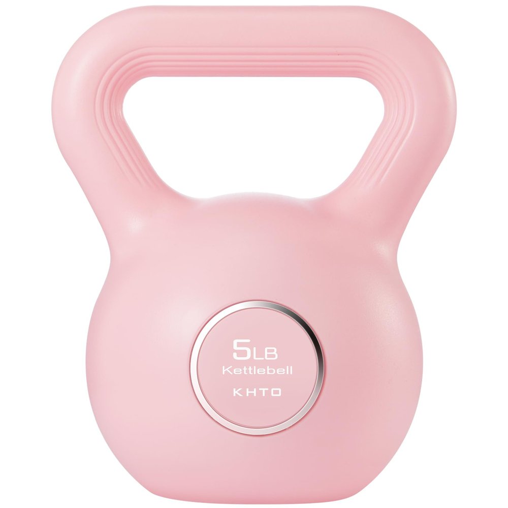 KHTO Kettlebells Fitness Exercise-Pink Strength Training Kettlebell Sets,Dumbbell Weights for Home Gym Equipment(5LB)
