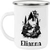 Elianna Adventure Awaits Custom Name Enamel Campfire Mug, Mountain Camping Coffee Cup, Nature Outdoor Personalized - White - One size view 1