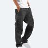 Mens Stylish Drawstring Cargo Jogger Pants Outdoor Fashion Athletic Joggers Pants Casual Straight Leg Track Pants Black view 2
