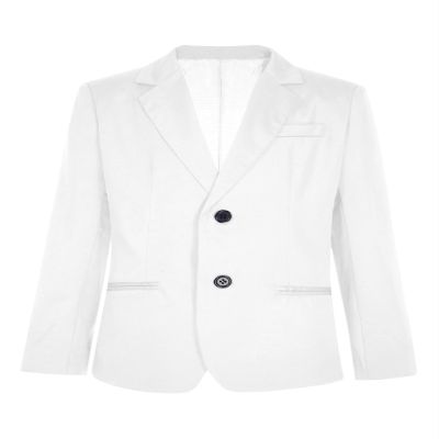 DINORMIN Kids Boys Long Sleeve Formal Suit Button Gentleman Suit Outerwear Festival Party Suit White 14 Years
