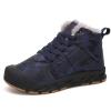 Zonkacen Boys Girls Anti Skid Water Resistant PU Leather Snow Boots for Outdoor Walking Running Playing Mountaineering Camping Sport Snowy Dark Blue 4 Big Kid view 1