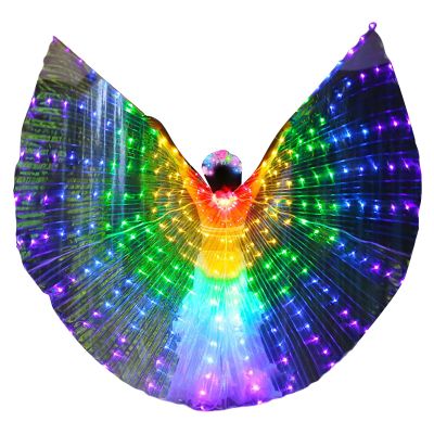 Myohyinwon Light Up Wings Adult Women Led Wings Cape Rave (Multi-color)