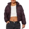 Xsylxgc Women's Crop Short Jacket Cropped Puffer Fashion Jackets for Women Warm Winter Lightweight Coat, Purple S view 1