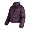 Xsylxgc Women's Crop Short Jacket Cropped Puffer Fashion Jackets for Women Warm Winter Lightweight Coat, Purple S view 2