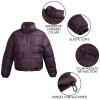 Xsylxgc Women's Crop Short Jacket Cropped Puffer Fashion Jackets for Women Warm Winter Lightweight Coat, Purple S view 4