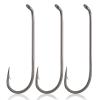 Dr.Fish 100 Pack Streamer Fly Hooks Fly Tying Fishing Hooks Black Nickel High Carbon Steel Tying Accessories Trout Salmon Fishing Freshwater Long Shank-Black #12 view 1