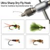 Dr.Fish 100 Pack Streamer Fly Hooks Fly Tying Fishing Hooks Black Nickel High Carbon Steel Tying Accessories Trout Salmon Fishing Freshwater Long Shank-Black #12 view 4