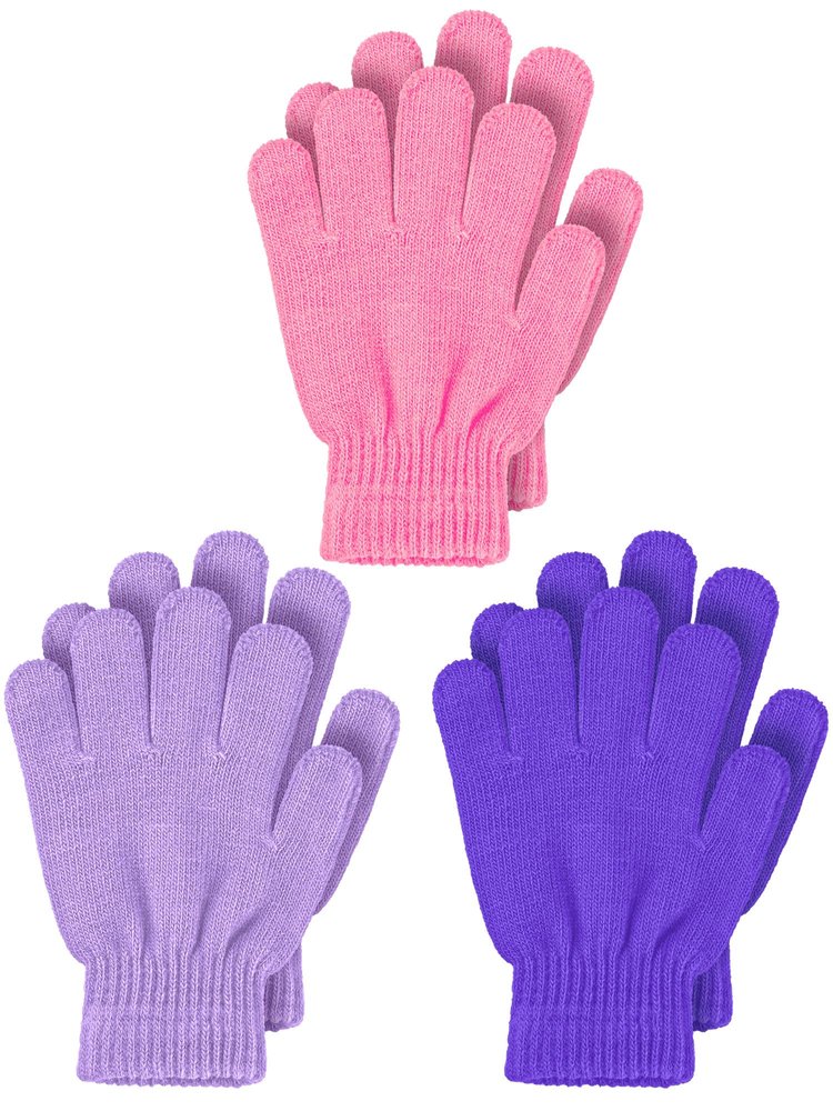 3 Pairs Toddler Gloves Kids Mittens Winter Warm Knitted Gloves Full Finger Mittens for Toddler Boys and Girls