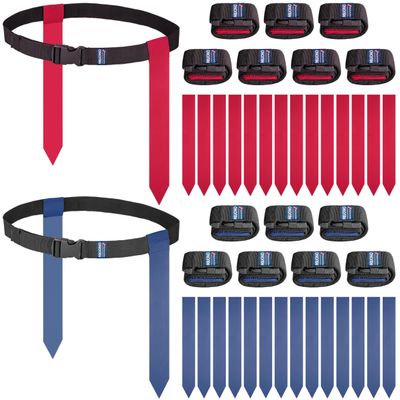 MIUONO Flag Football Belts, Flags for Flag Football Set 14 Player, Flag Football for Kids Adults and Youth Training Equipment (Red and Blue)